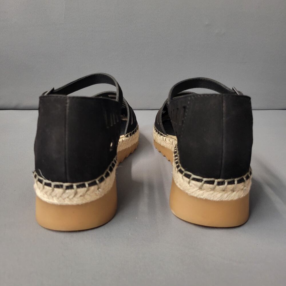 Eileen Fisher Shoes Womens 7 Black Tumbled Nubuck Bijou Espadrille Sandals NEW - Picture 8 of 12